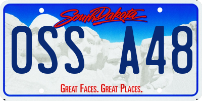 SD license plate 0SSA48