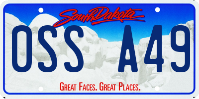 SD license plate 0SSA49