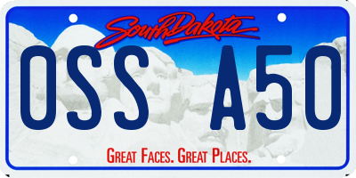 SD license plate 0SSA50