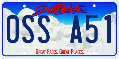 SD license plate 0SSA51