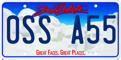 SD license plate 0SSA55