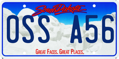 SD license plate 0SSA56