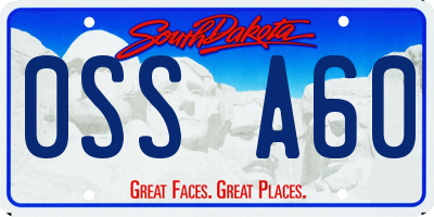 SD license plate 0SSA60
