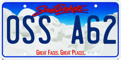 SD license plate 0SSA62