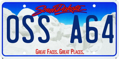 SD license plate 0SSA64