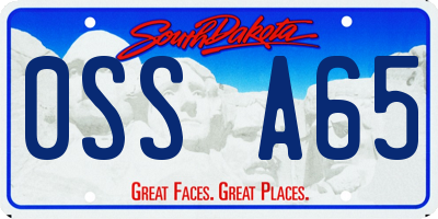 SD license plate 0SSA65