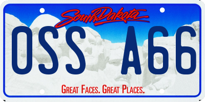SD license plate 0SSA66