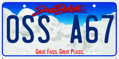 SD license plate 0SSA67