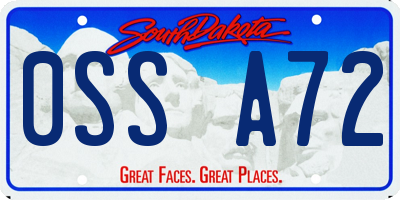 SD license plate 0SSA72
