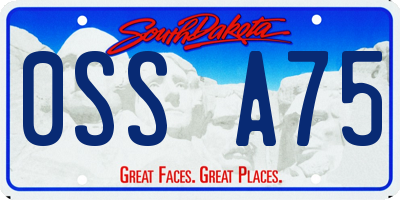 SD license plate 0SSA75