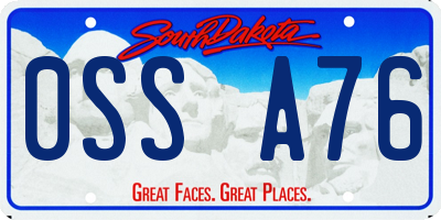 SD license plate 0SSA76