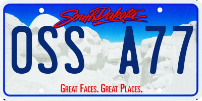 SD license plate 0SSA77