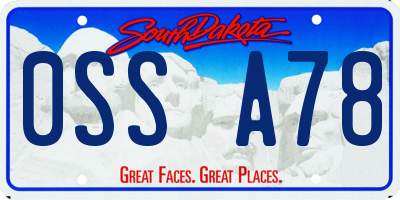 SD license plate 0SSA78