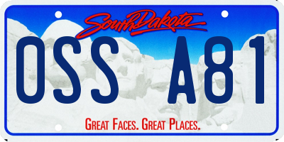 SD license plate 0SSA81