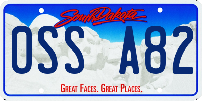 SD license plate 0SSA82