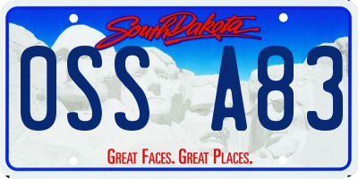 SD license plate 0SSA83