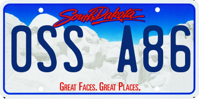 SD license plate 0SSA86