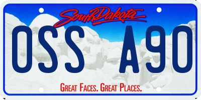 SD license plate 0SSA90
