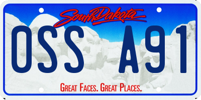 SD license plate 0SSA91