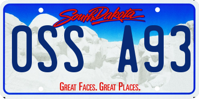 SD license plate 0SSA93