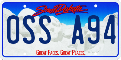 SD license plate 0SSA94