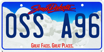 SD license plate 0SSA96