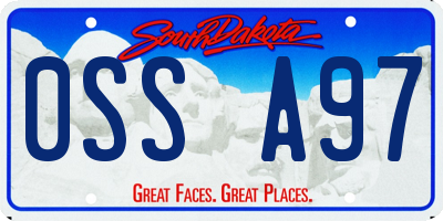SD license plate 0SSA97