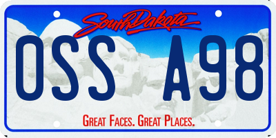 SD license plate 0SSA98