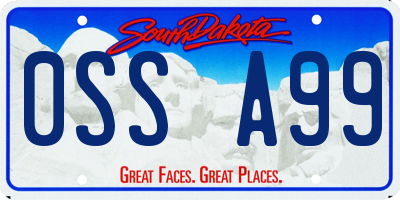 SD license plate 0SSA99
