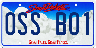 SD license plate 0SSB01