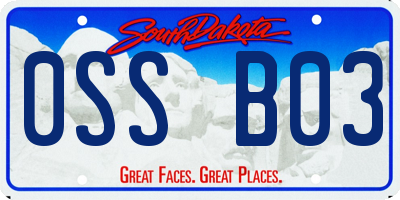 SD license plate 0SSB03
