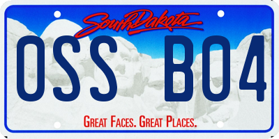SD license plate 0SSB04