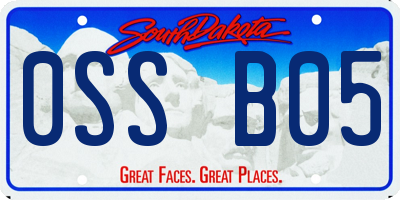 SD license plate 0SSB05