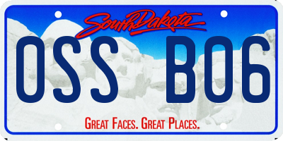 SD license plate 0SSB06