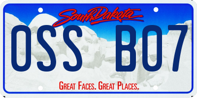 SD license plate 0SSB07