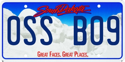 SD license plate 0SSB09