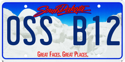 SD license plate 0SSB12