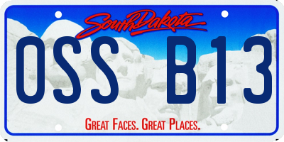 SD license plate 0SSB13