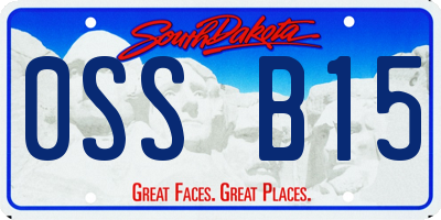 SD license plate 0SSB15