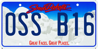 SD license plate 0SSB16