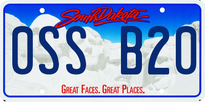 SD license plate 0SSB20