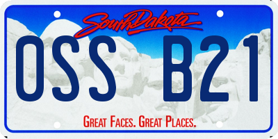 SD license plate 0SSB21