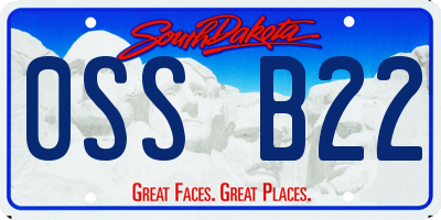 SD license plate 0SSB22