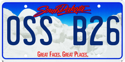 SD license plate 0SSB26