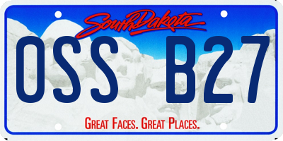 SD license plate 0SSB27