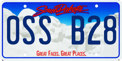 SD license plate 0SSB28