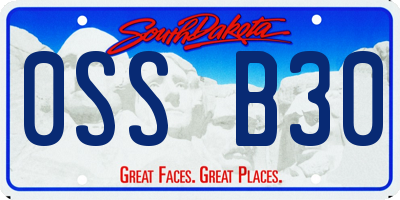 SD license plate 0SSB30