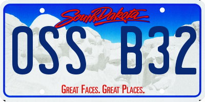 SD license plate 0SSB32