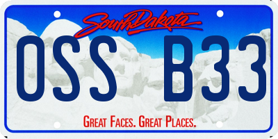 SD license plate 0SSB33