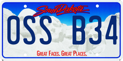 SD license plate 0SSB34